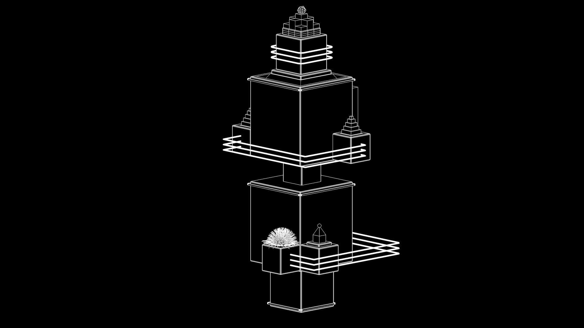 Low-poly Sci-fi Tower Low-poly 3D model_8