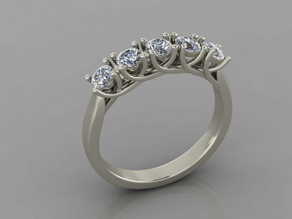 Weave  wedding diamonds ring   3D print model_3