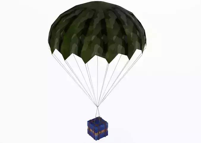 Airdrop block hanging from string Low-poly 3D model