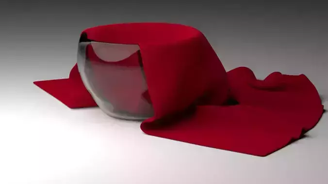3D fabric model in a vase