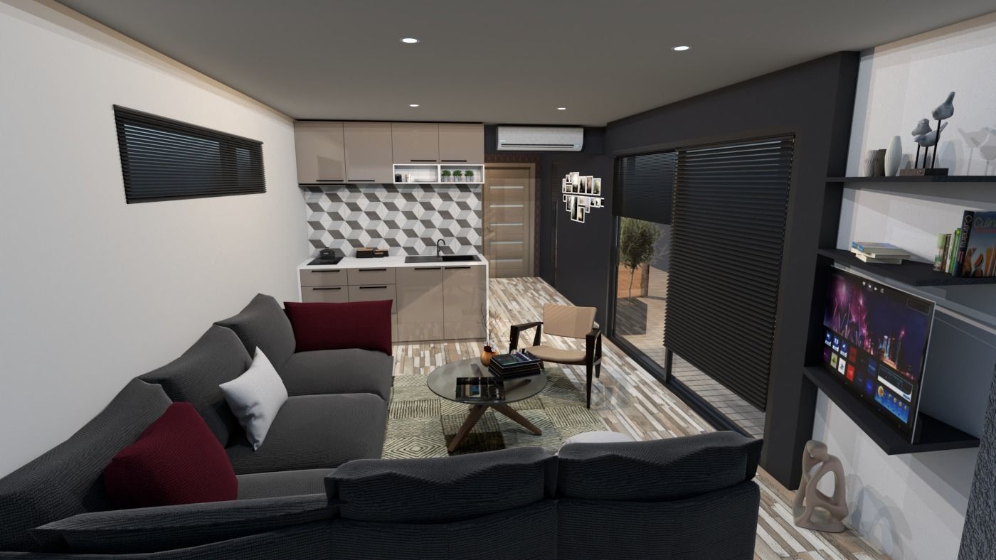 mobile home tiny house vacation house on 35 3dmodel Low-poly 3D model_14