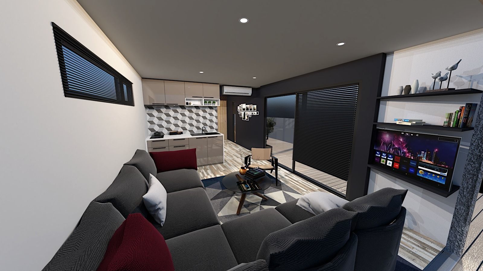 mobile home tiny house vacation house on 35 3dmodel Low-poly 3D model_16