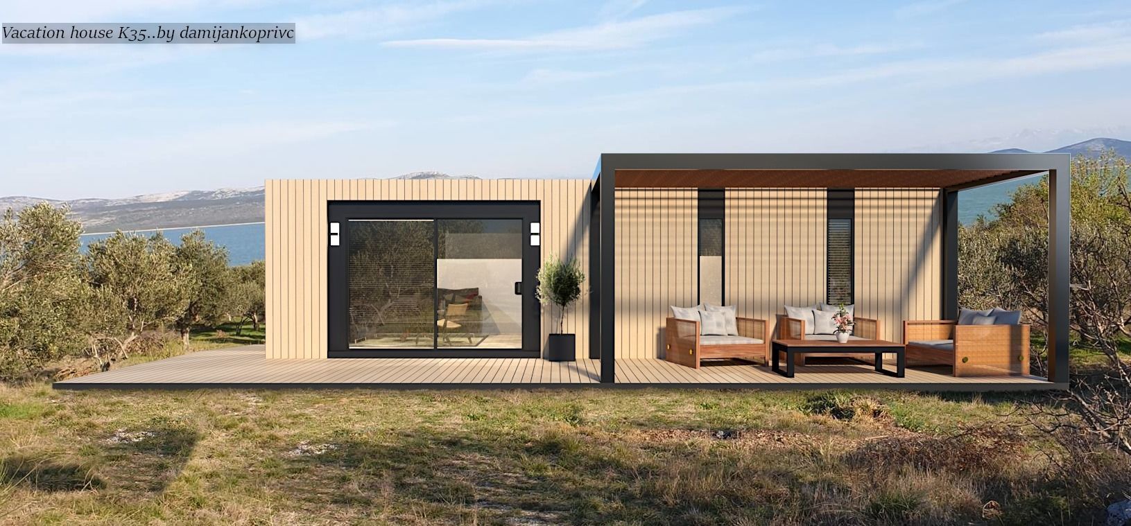 mobile home tiny house vacation house on 35 3dmodel Low-poly 3D model_15