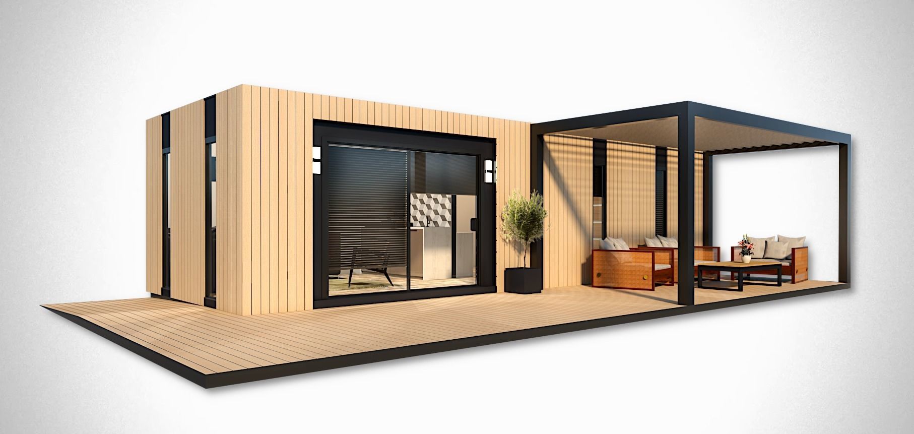 mobile home tiny house vacation house on 35 3dmodel Low-poly 3D model_12