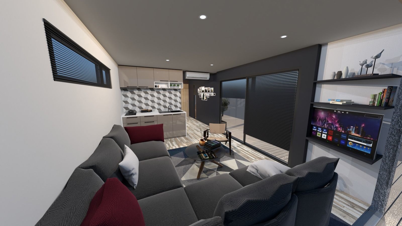 mobile home tiny house vacation house on 35 3dmodel Low-poly 3D model_3