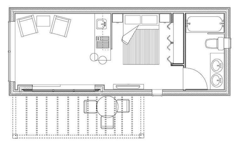 mobile home tiny house vacation house on 35 3dmodel Low-poly 3D model_9