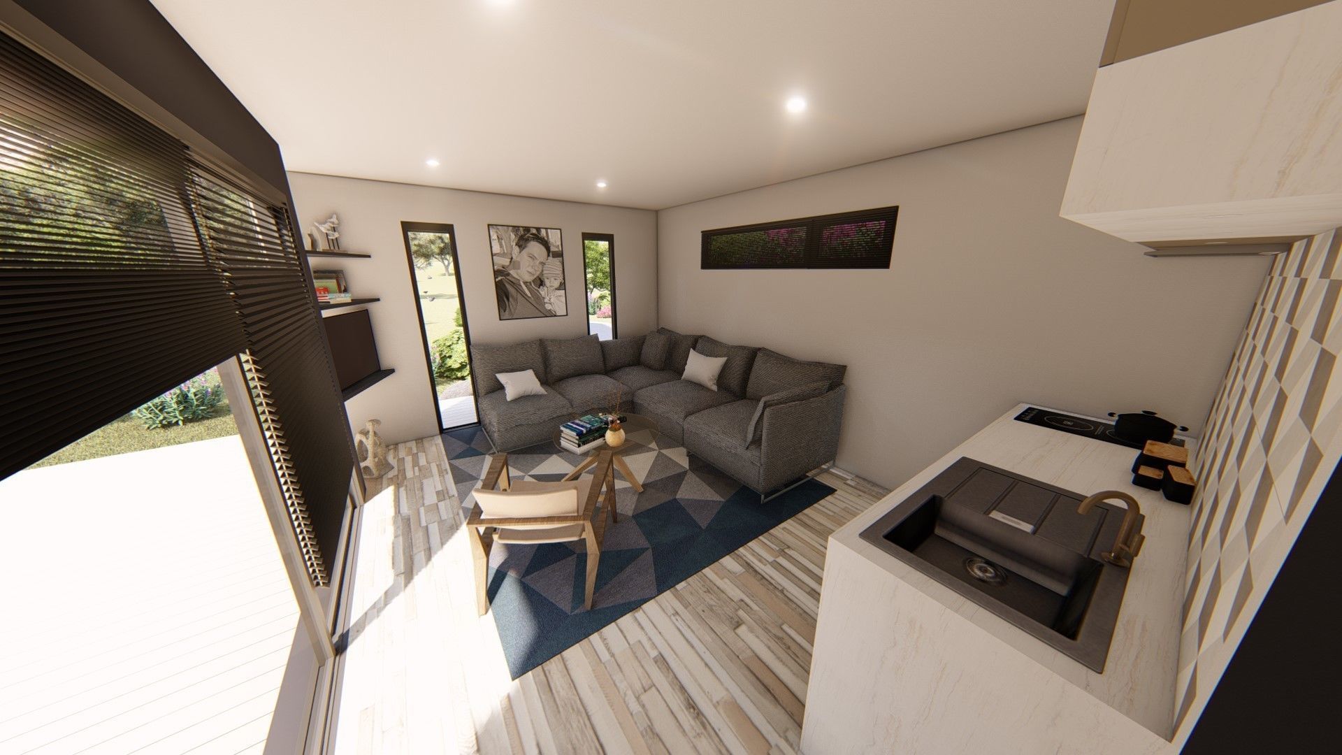 mobile home tiny house vacation house on 35 3dmodel Low-poly 3D model_7