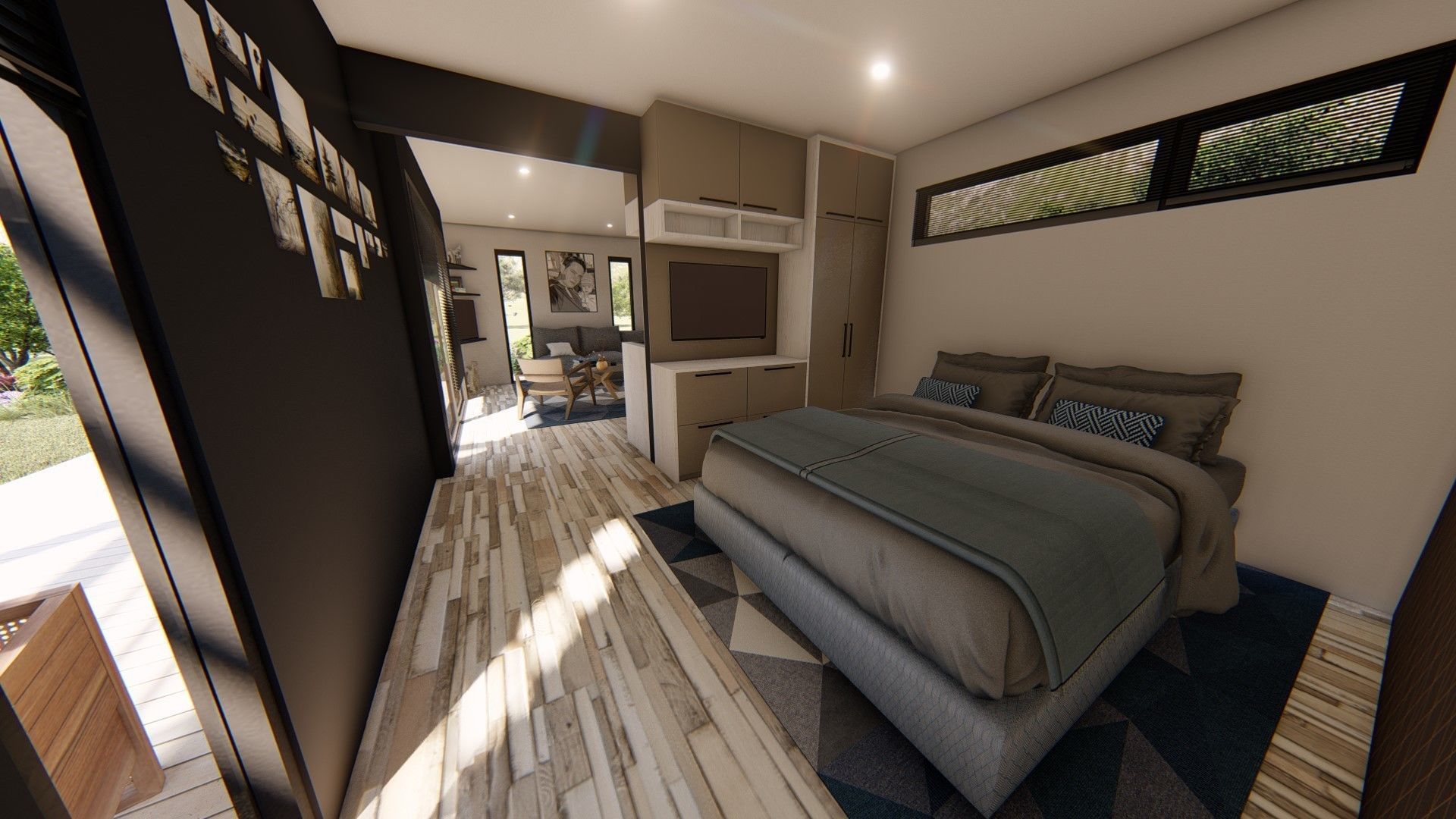 mobile home tiny house vacation house on 35 3dmodel Low-poly 3D model_5