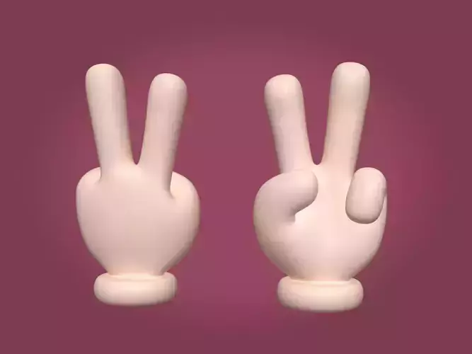 Cartoon Hand Icon - Victory Sign