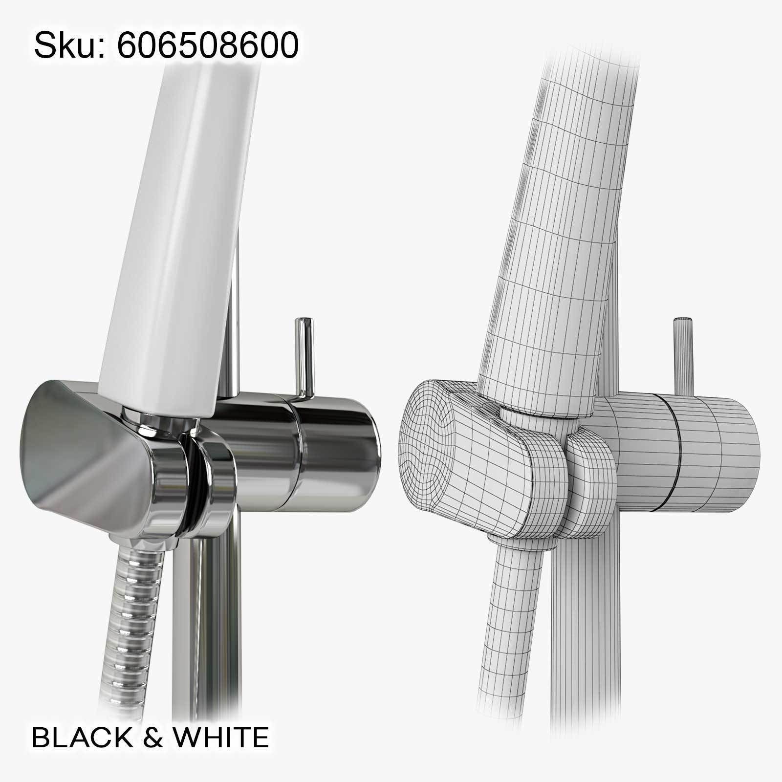 Bathroom mixer set BLACK and WHITE 3D model_10