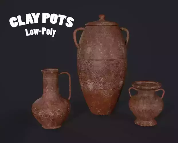 CLAY POT Game Ready Low Poly