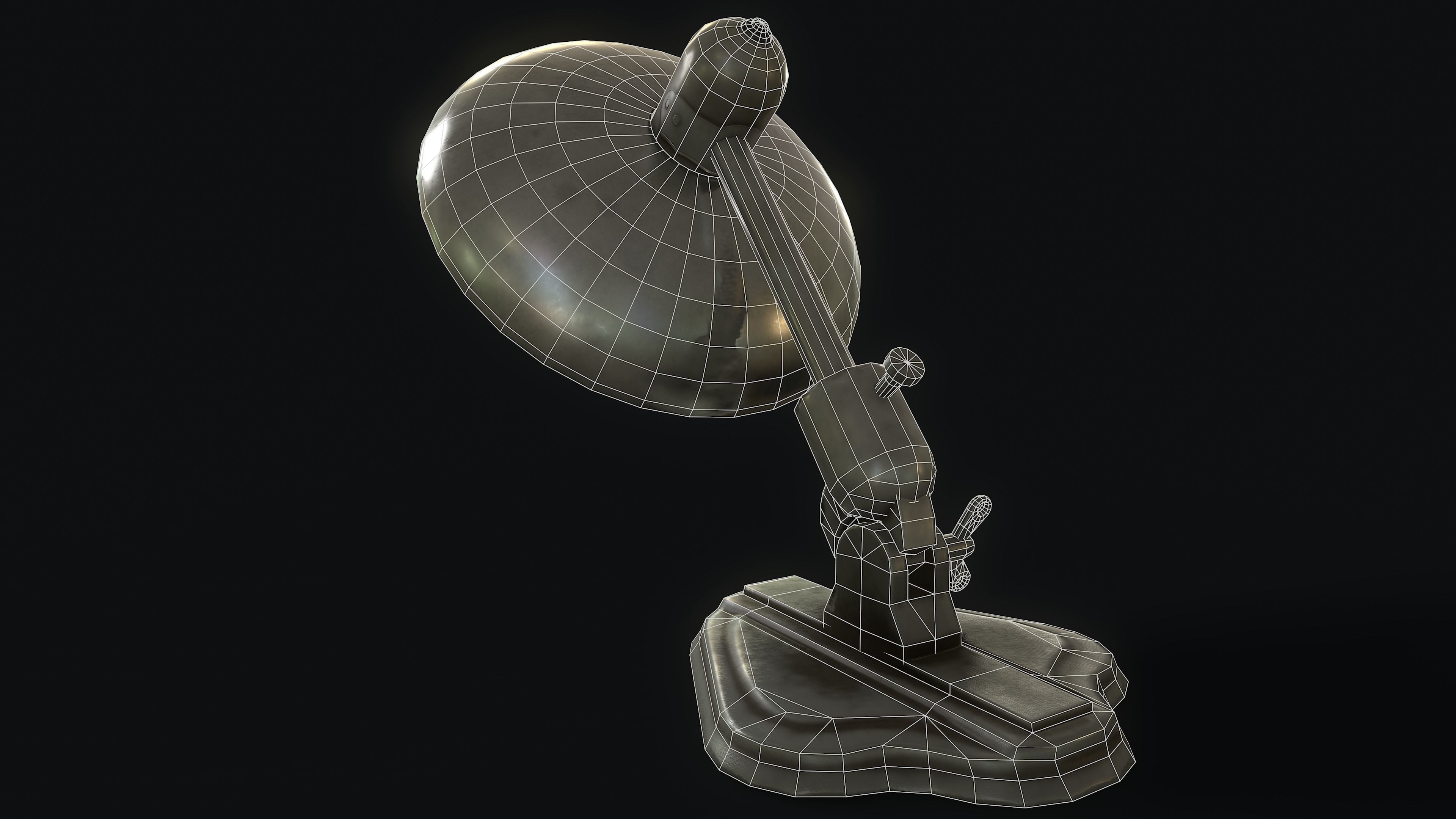 Hospital Table Lamp Low-poly 3D model_5