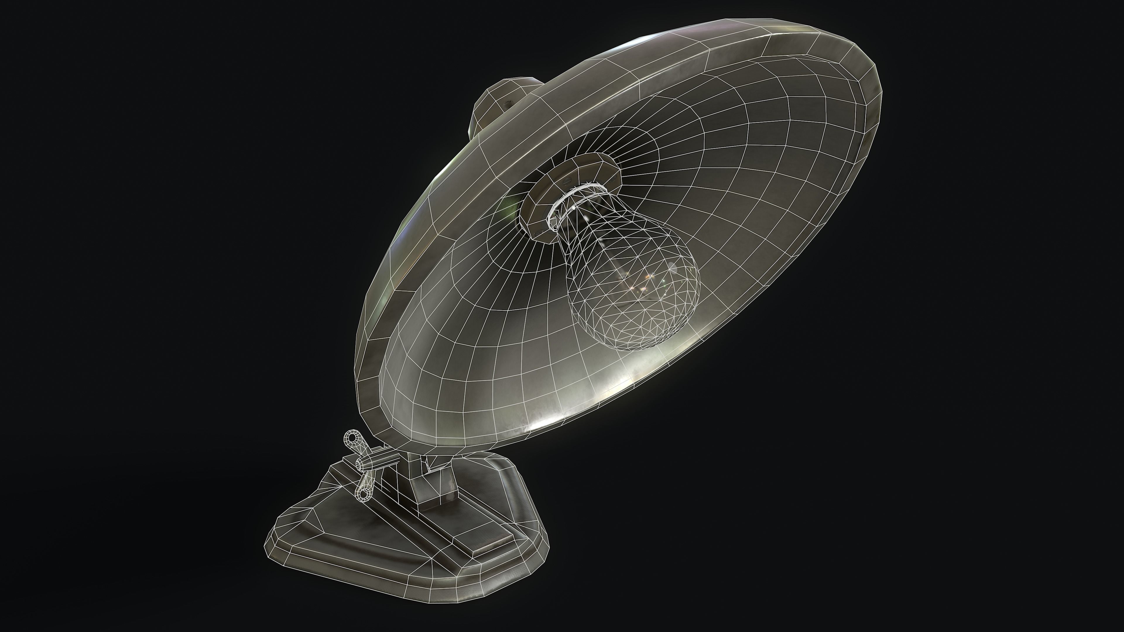 Hospital Table Lamp Low-poly 3D model_4