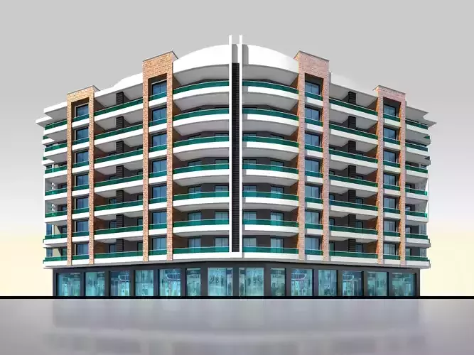 Residence Architectural 3d Model with Render Scene Low-poly 3D model