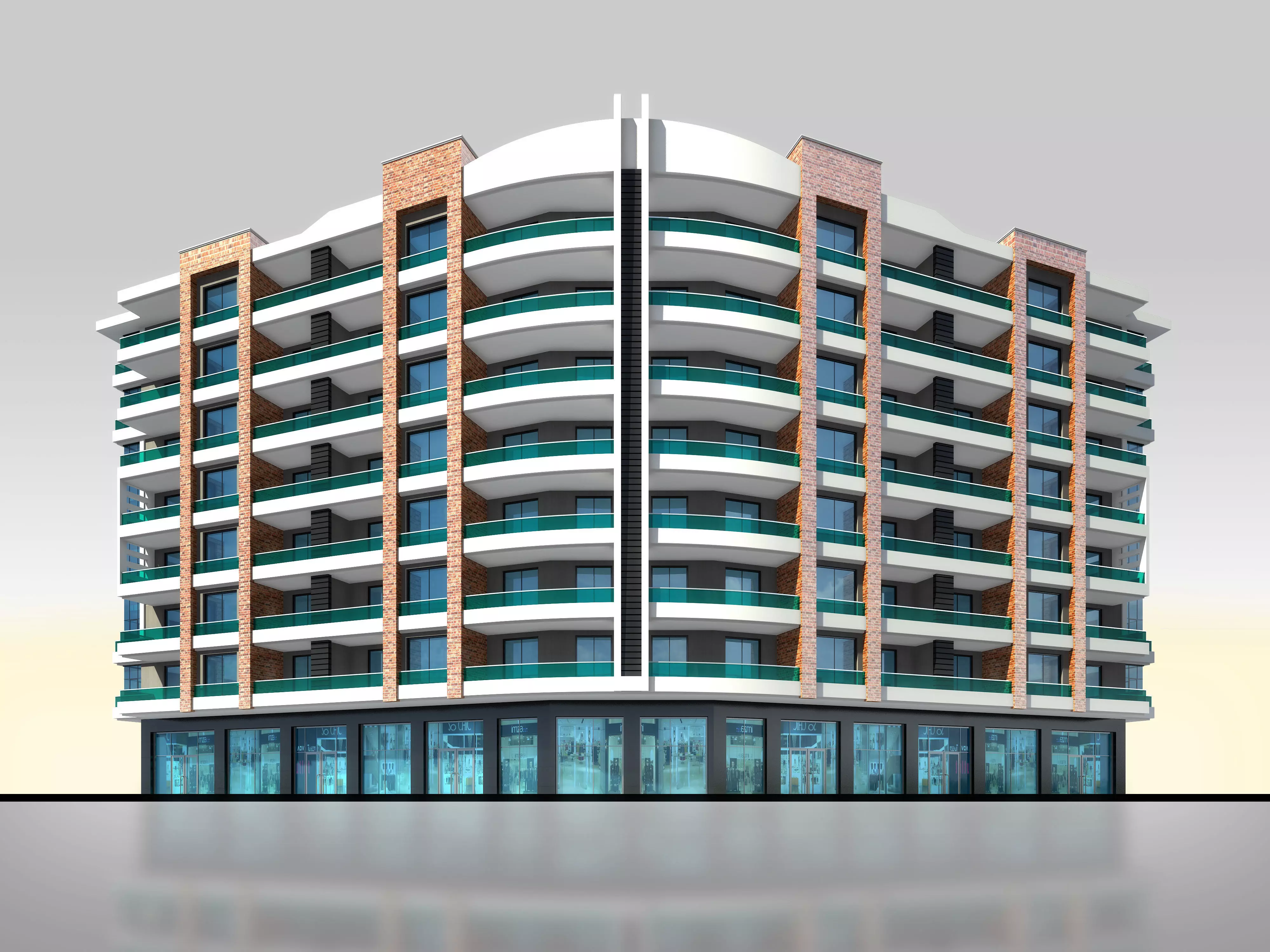 Residence Architectural 3d Model with Render Scene Low-poly 3D model_0