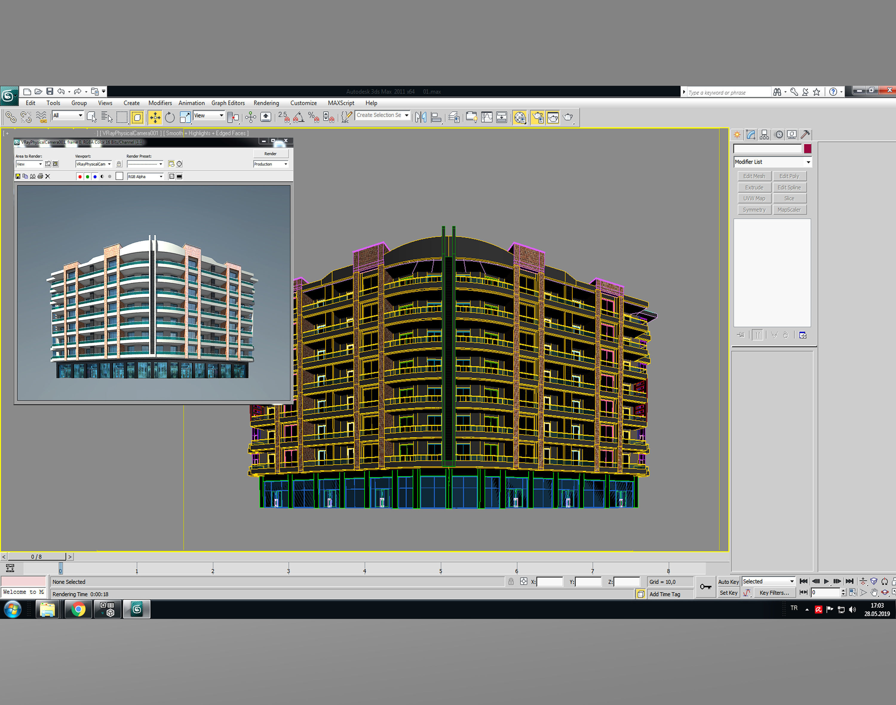 Residence Architectural 3d Model with Render Scene Low-poly 3D model_4