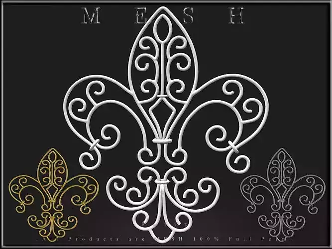 Fleur De Lis Low-poly 3D model