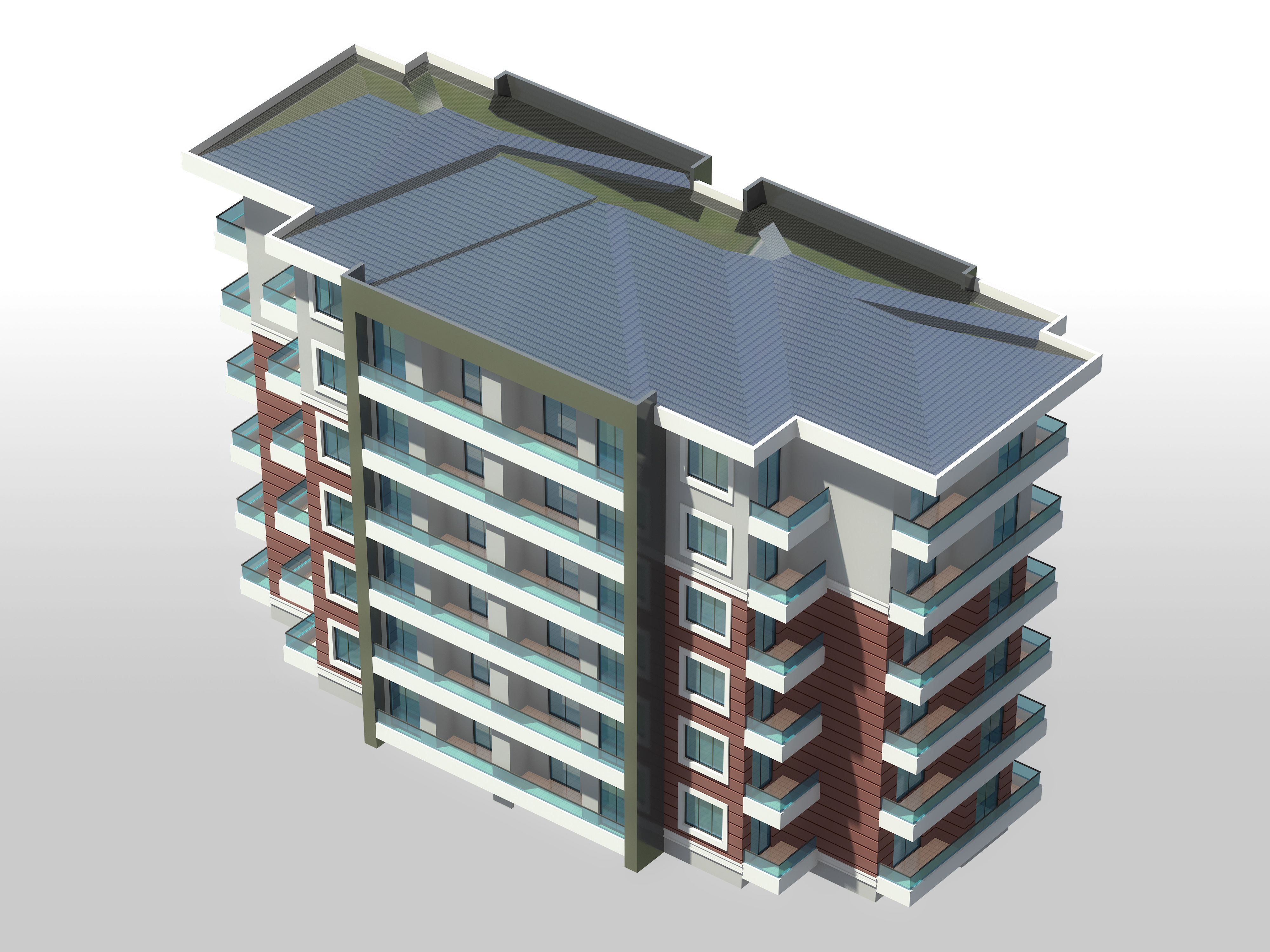 Apartment Architectural 3d Model with Render Scene Low-poly 3D model_4