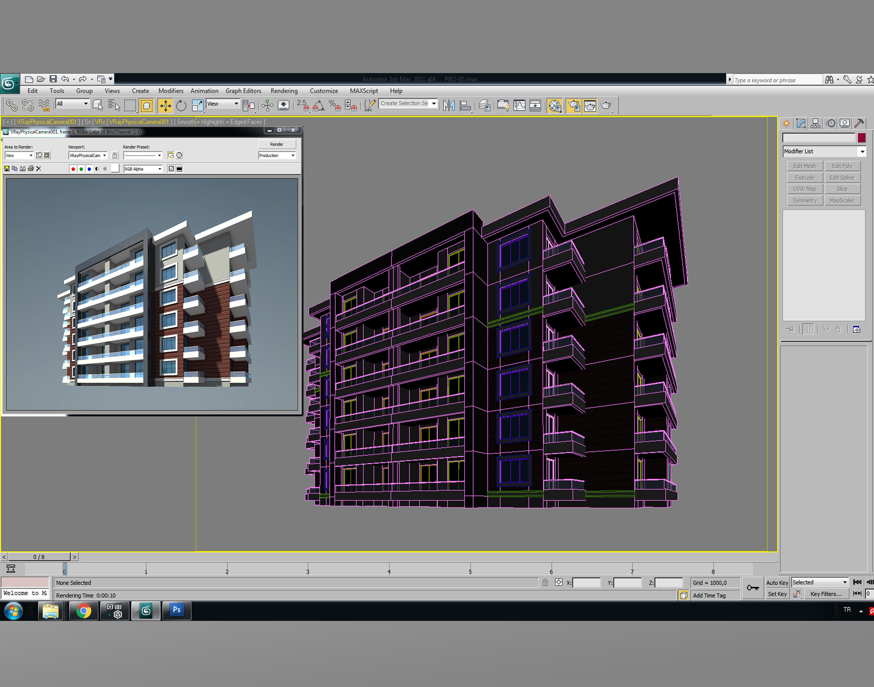 Apartment Architectural 3d Model with Render Scene Low-poly 3D model_5