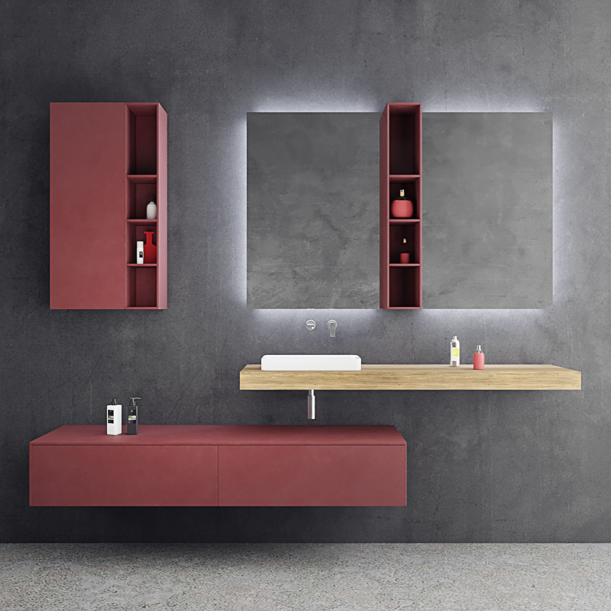 Bathroom 3 pbr modern with cabinets 3D model_1