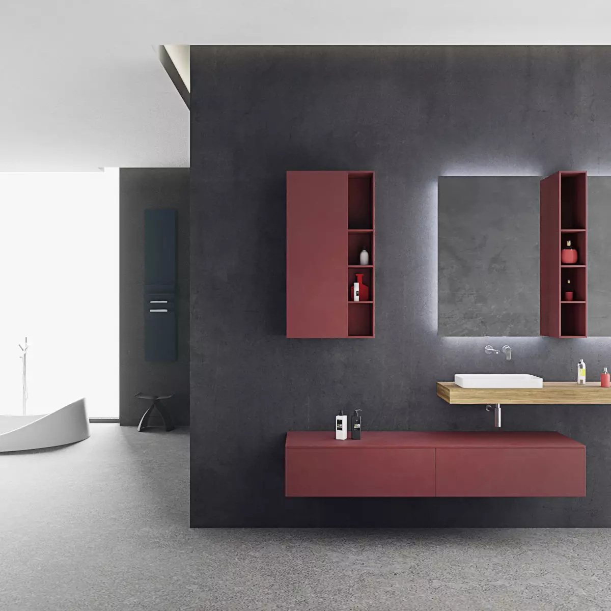 Bathroom 3 pbr modern with cabinets 3D model_0