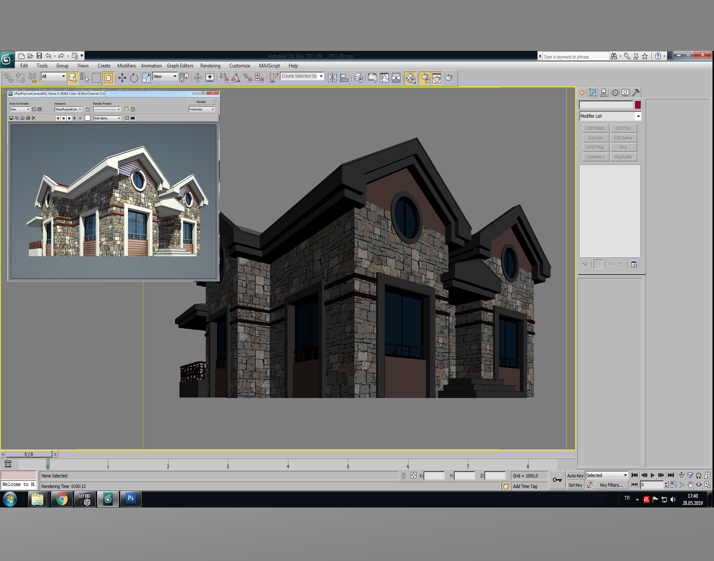 Home Architectural 3d Model with Render Scene Low-poly 3D model_4