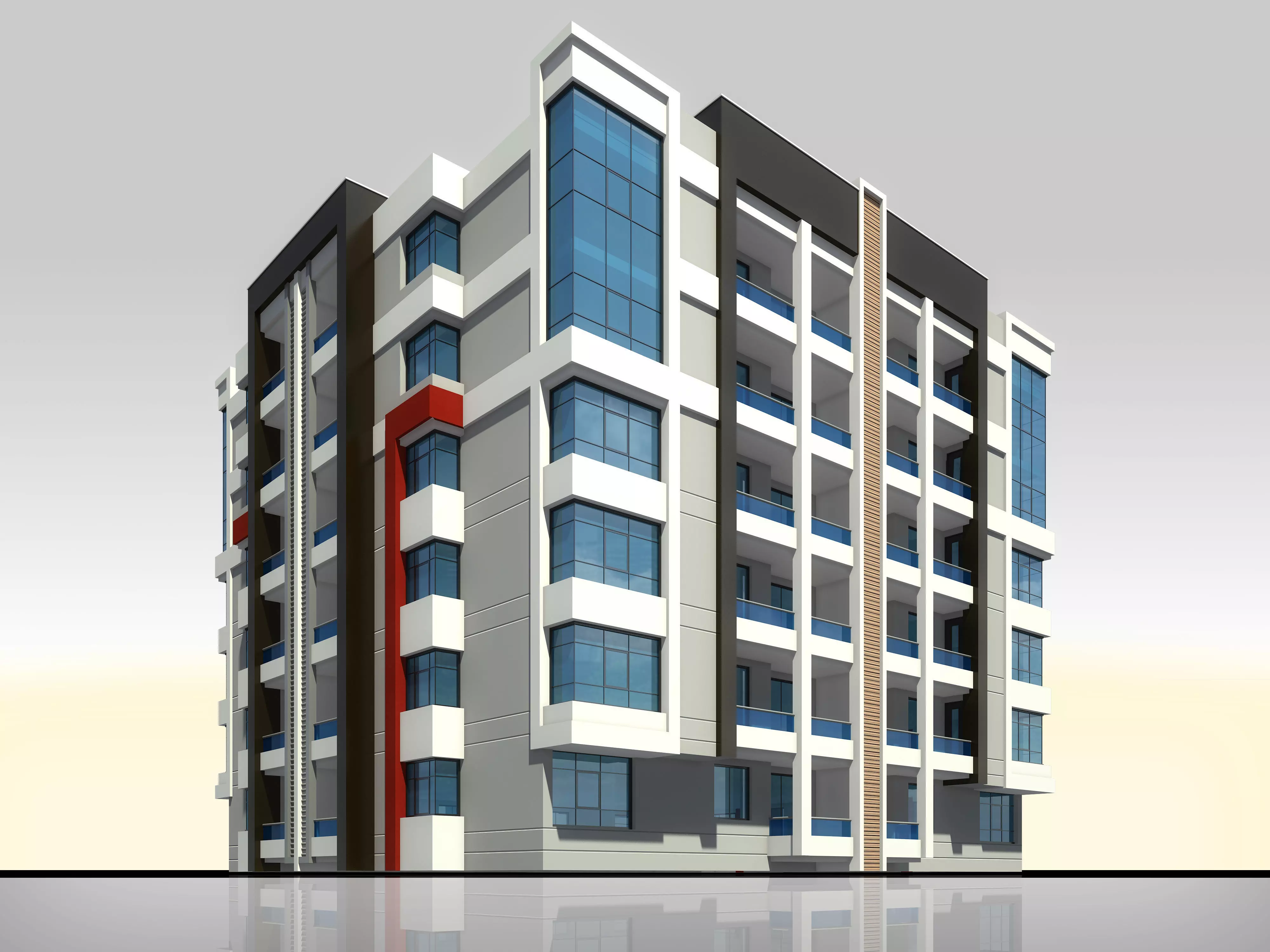 House Architectural 3d Model with Render Scene Low-poly 3D model_0