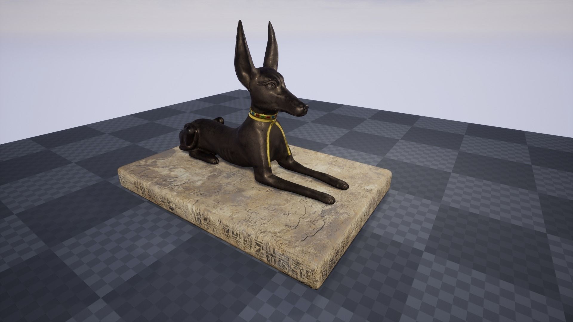 Anubis jackal statue Low-poly 3D model_5