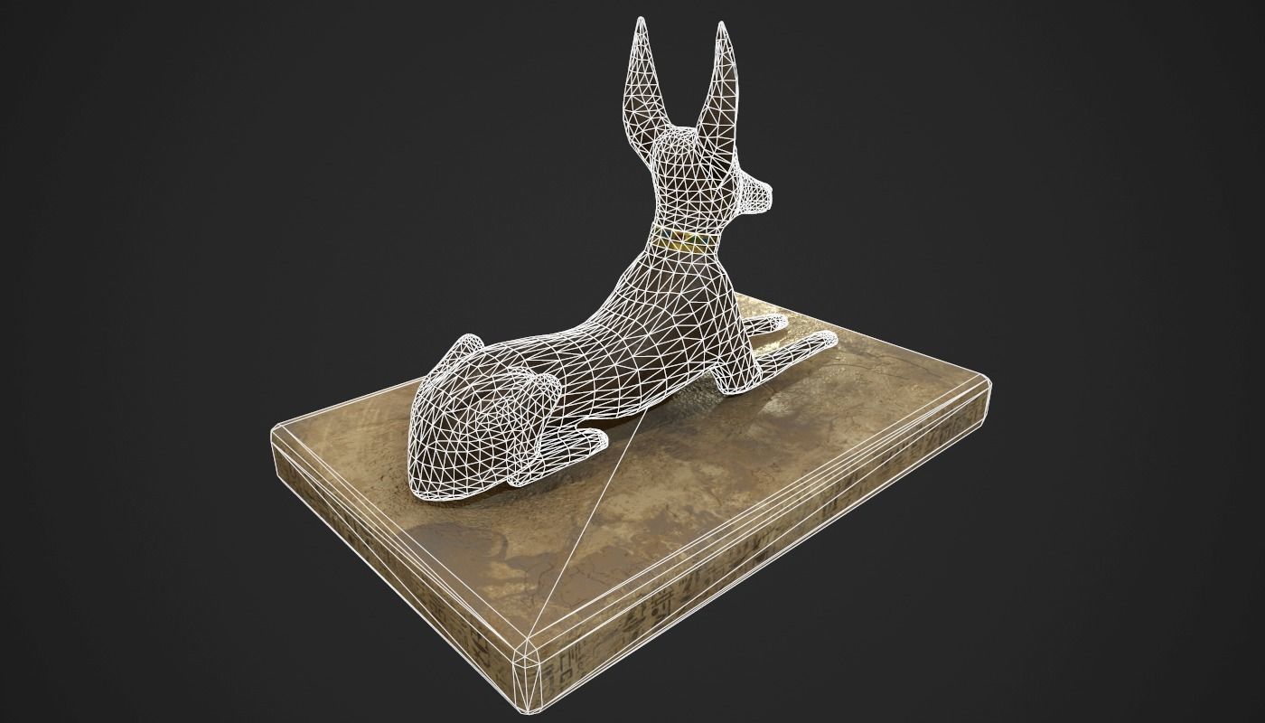 Anubis jackal statue Low-poly 3D model_12