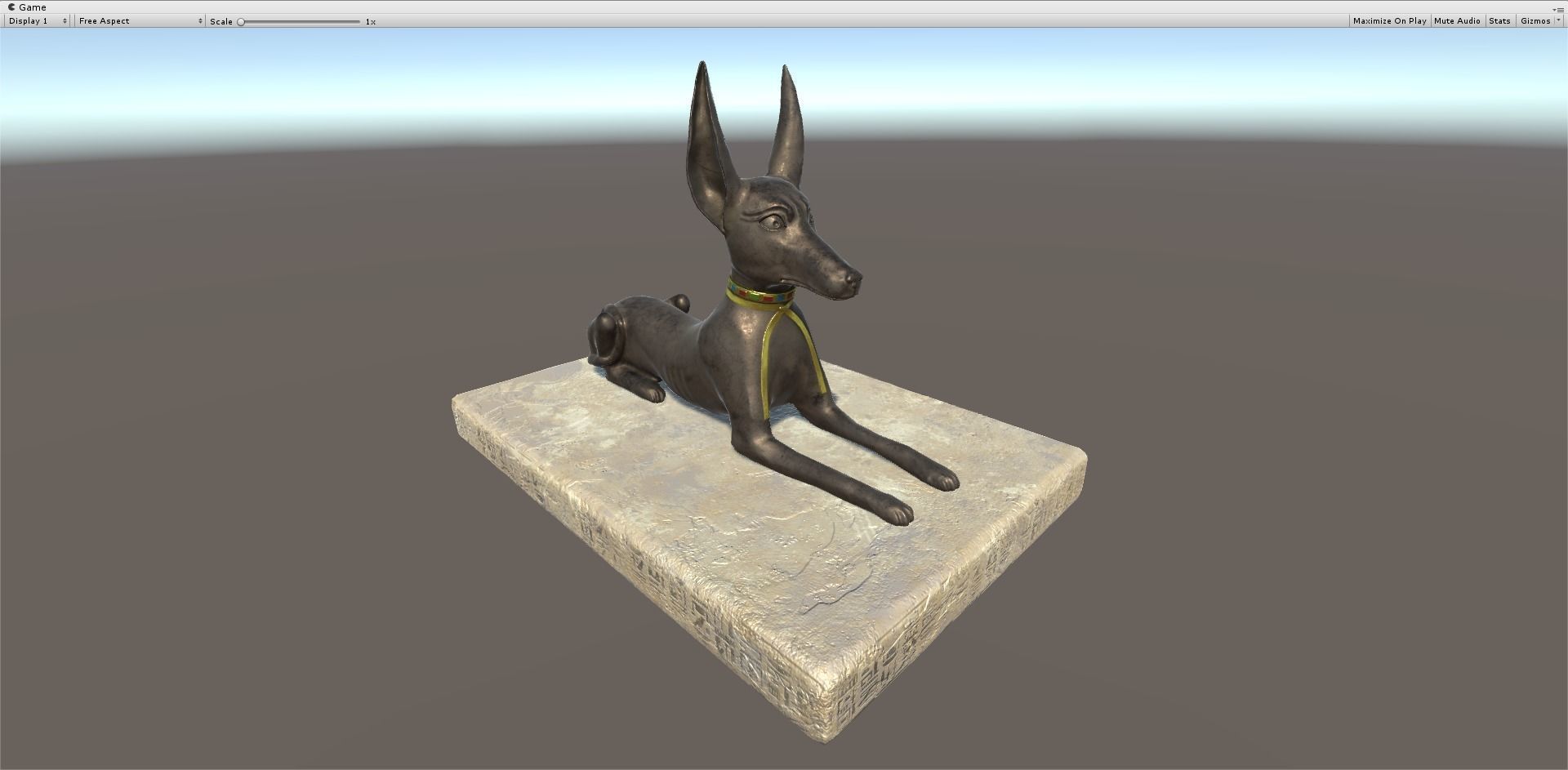 Anubis jackal statue Low-poly 3D model_4