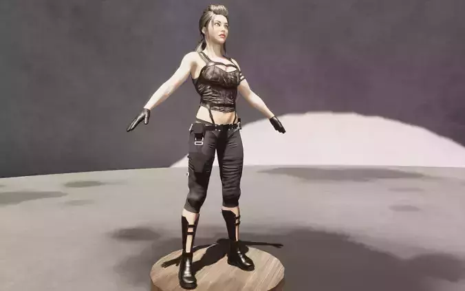 famale Army001 3D model