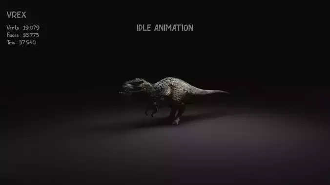 V-rex dinosaur Low-poly 3D model