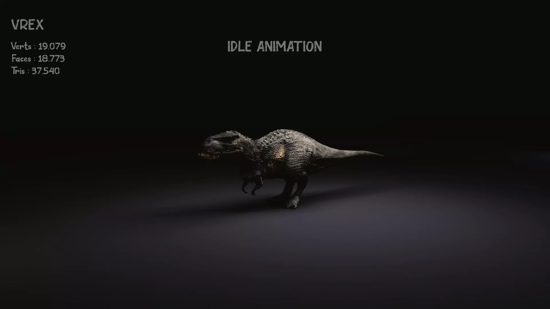 V-rex dinosaur Low-poly 3D model