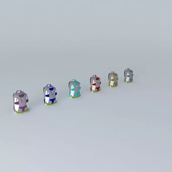colorful backpacks Free 3D model
