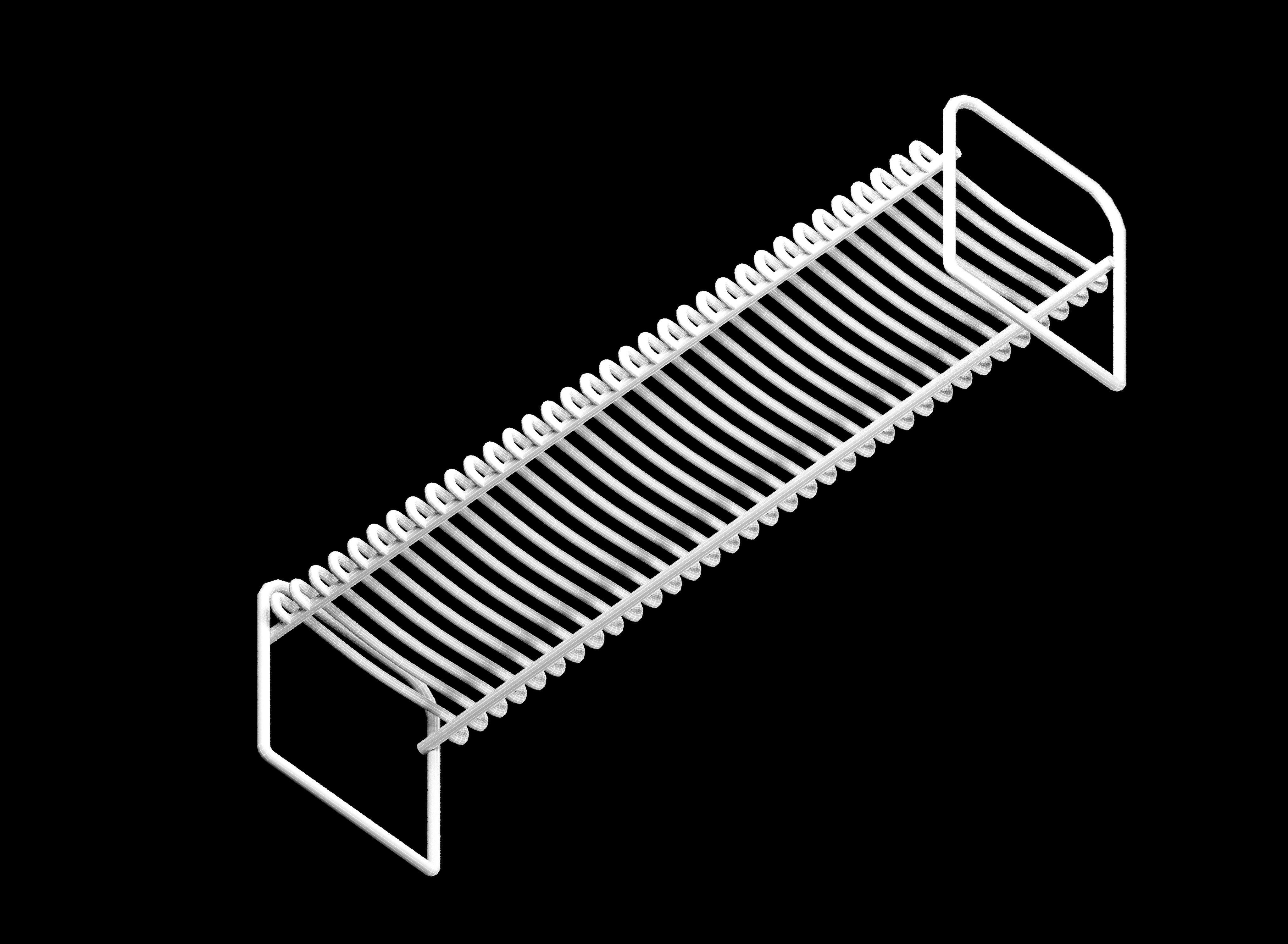 Metal bench Low-poly 3D model_14