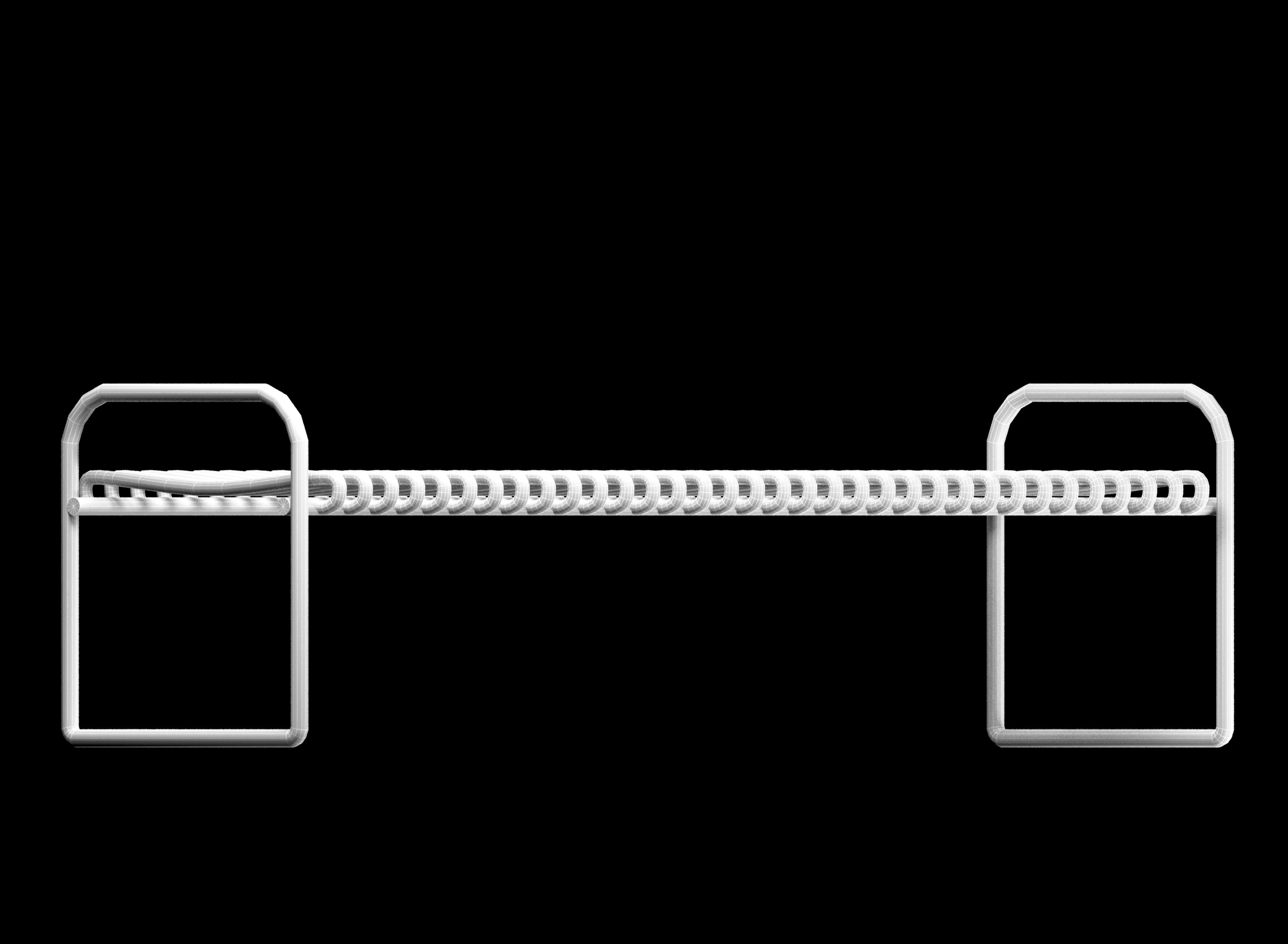 Metal bench Low-poly 3D model_13