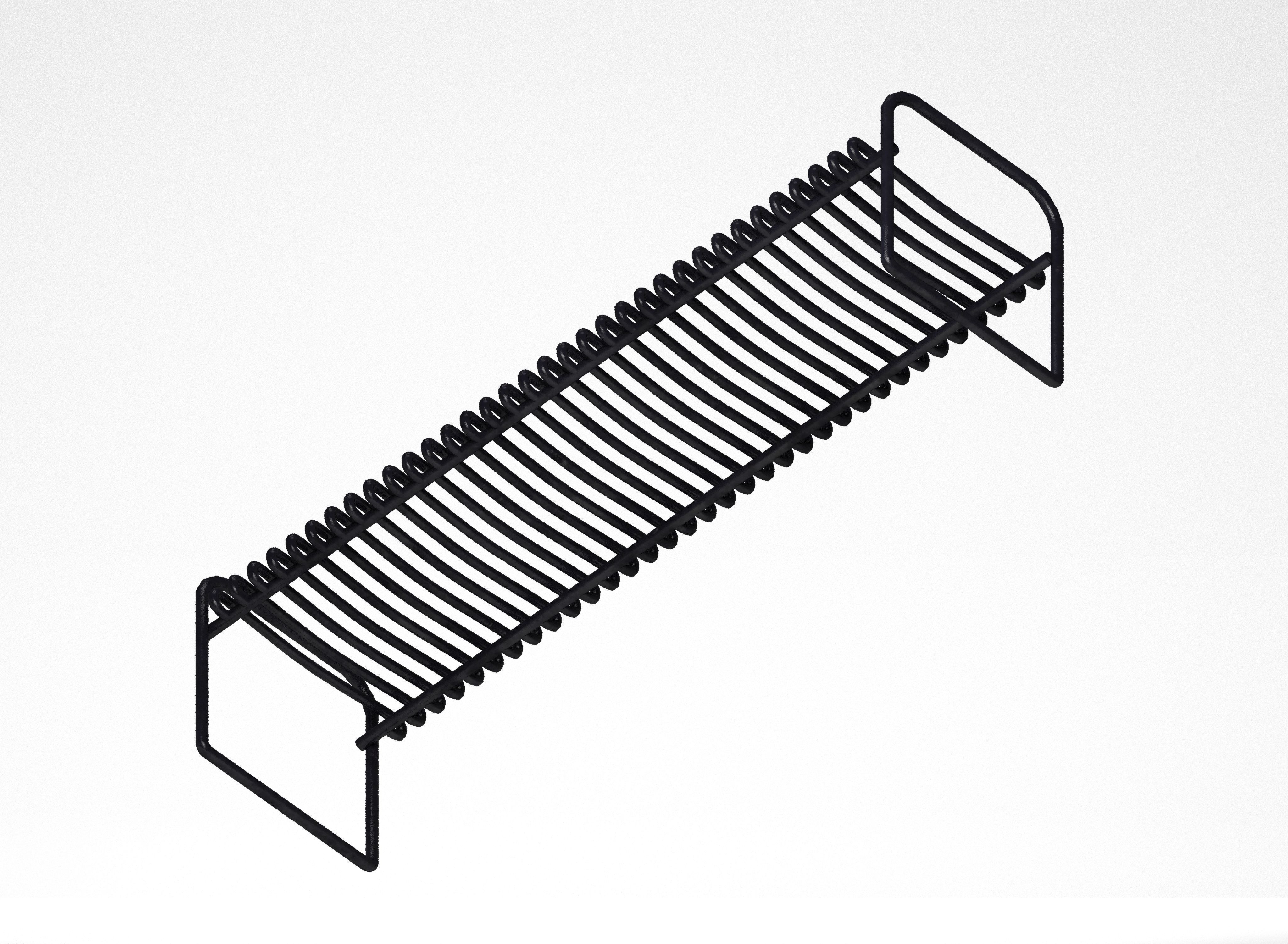 Metal bench Low-poly 3D model_4
