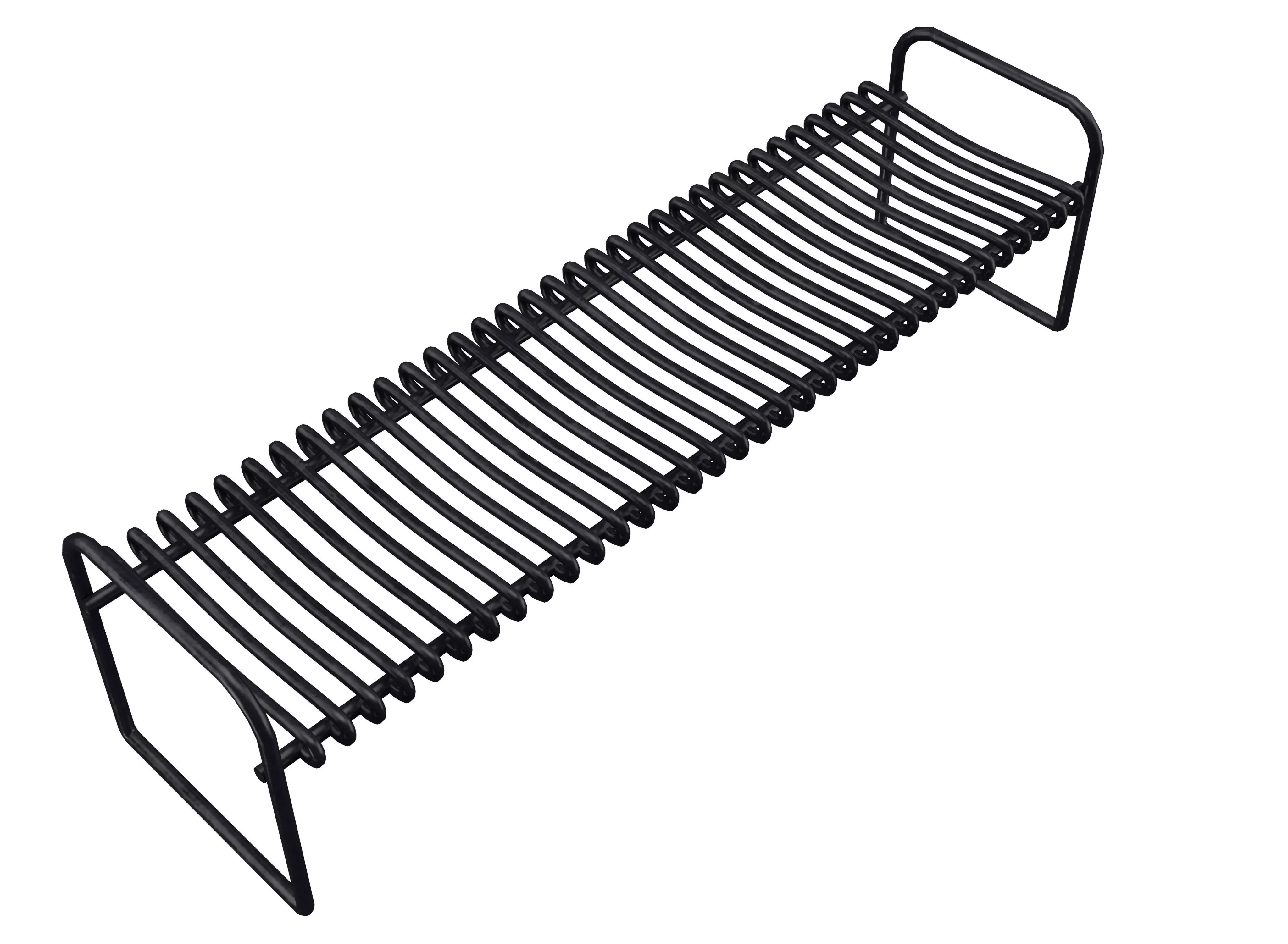 Metal bench Low-poly 3D model_0