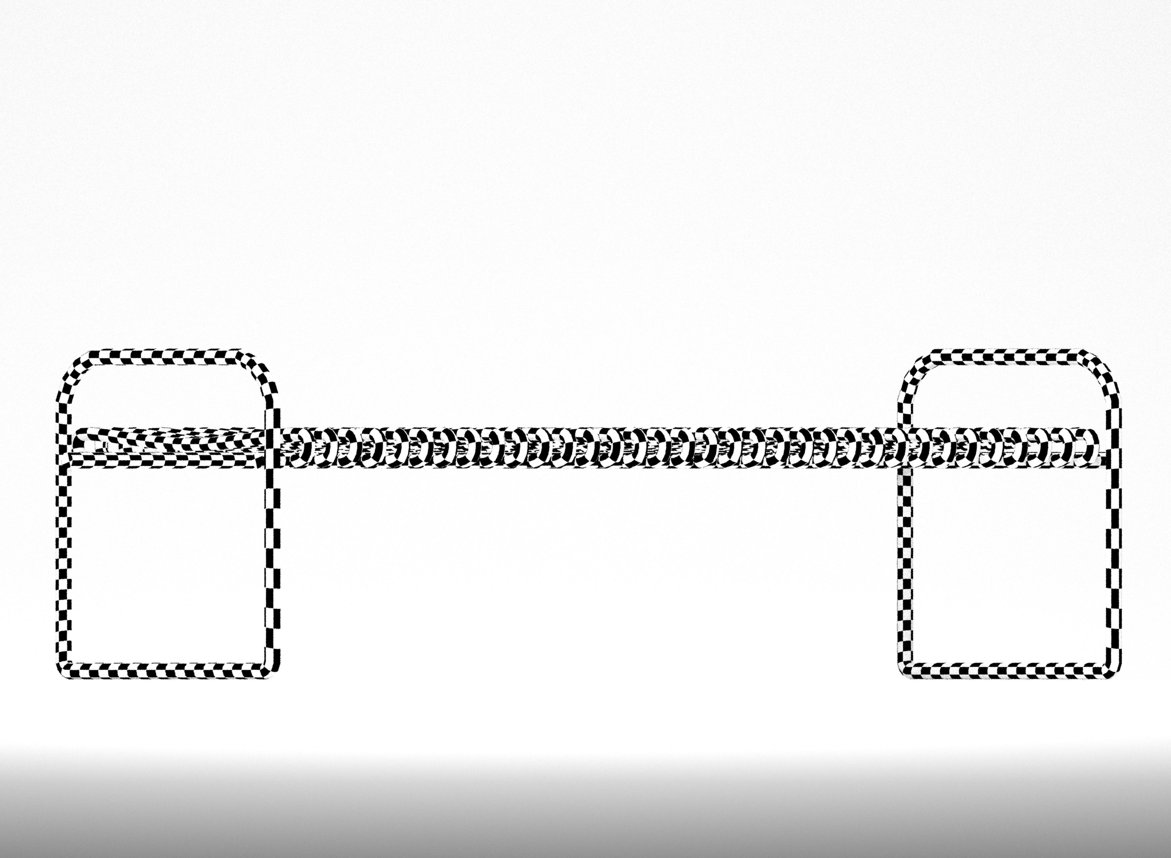 Metal bench Low-poly 3D model_8