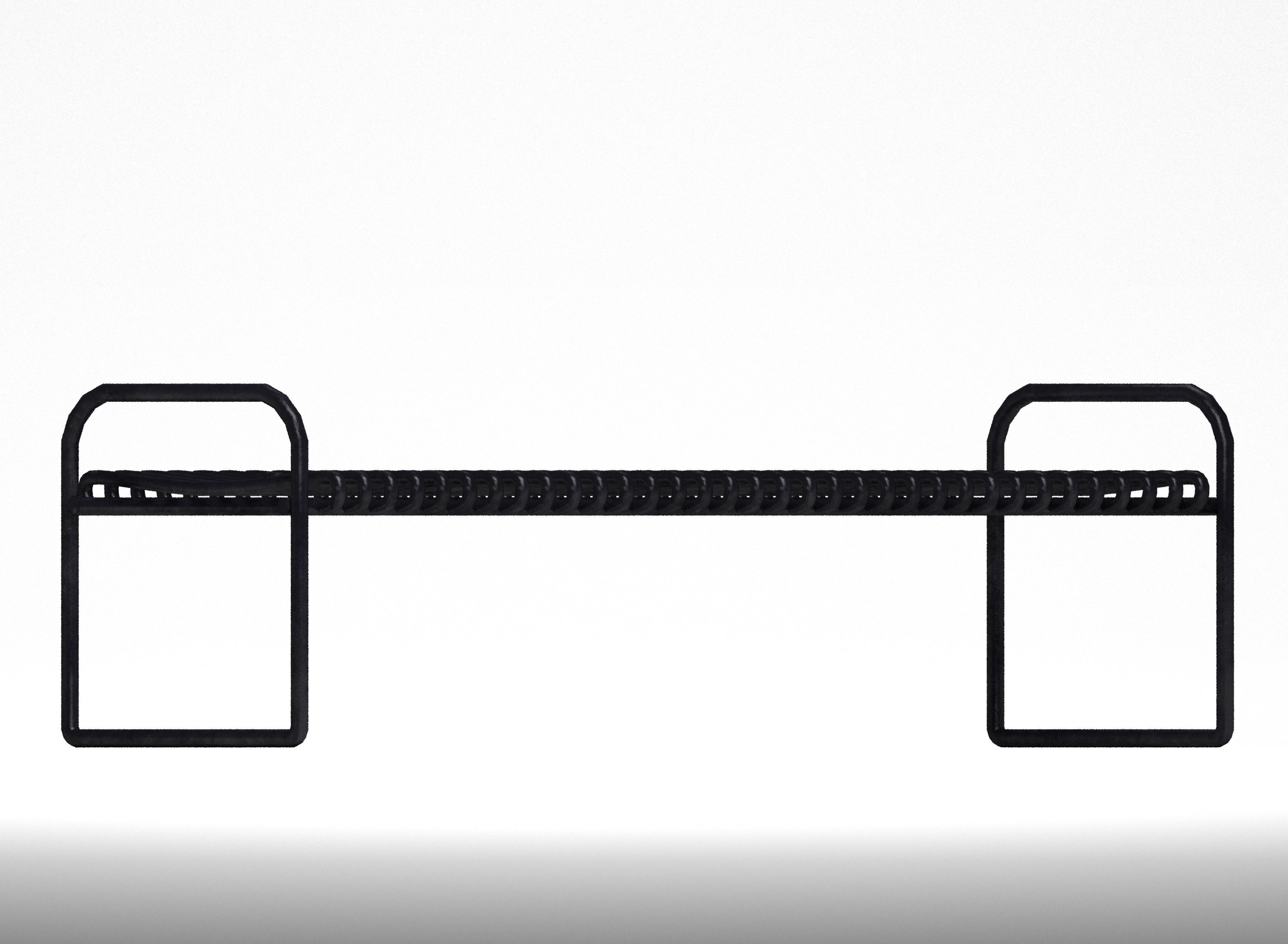 Metal bench Low-poly 3D model_3