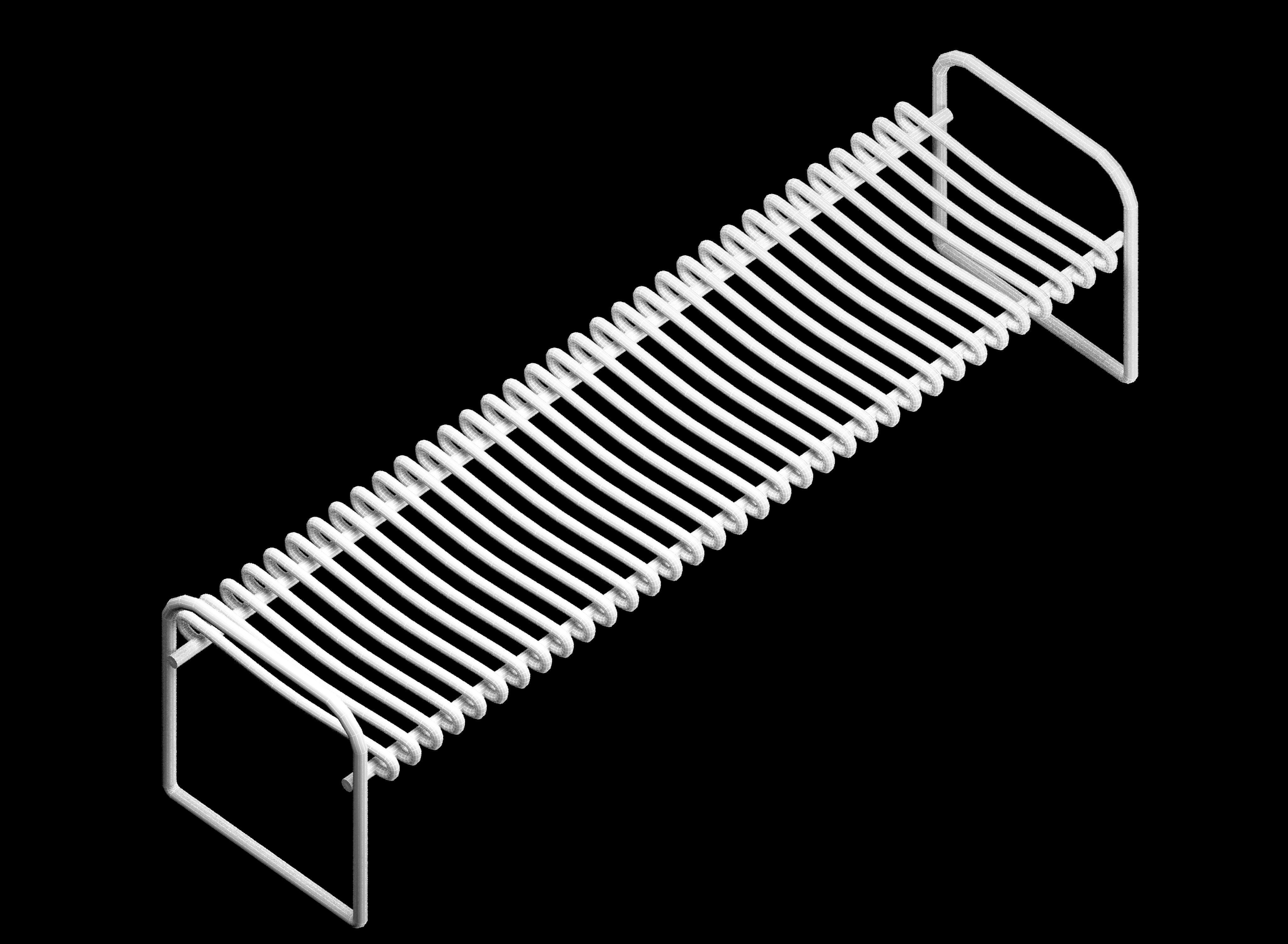 Metal bench Low-poly 3D model_10