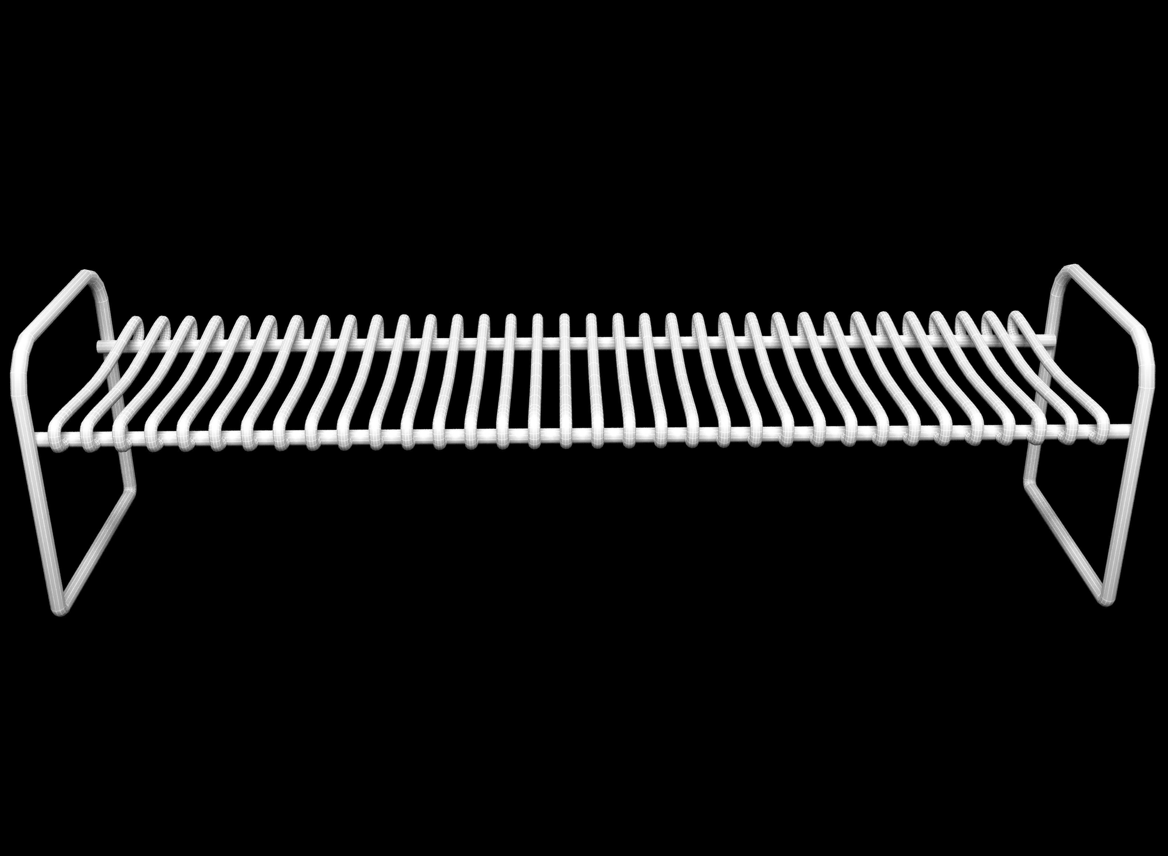 Metal bench Low-poly 3D model_11