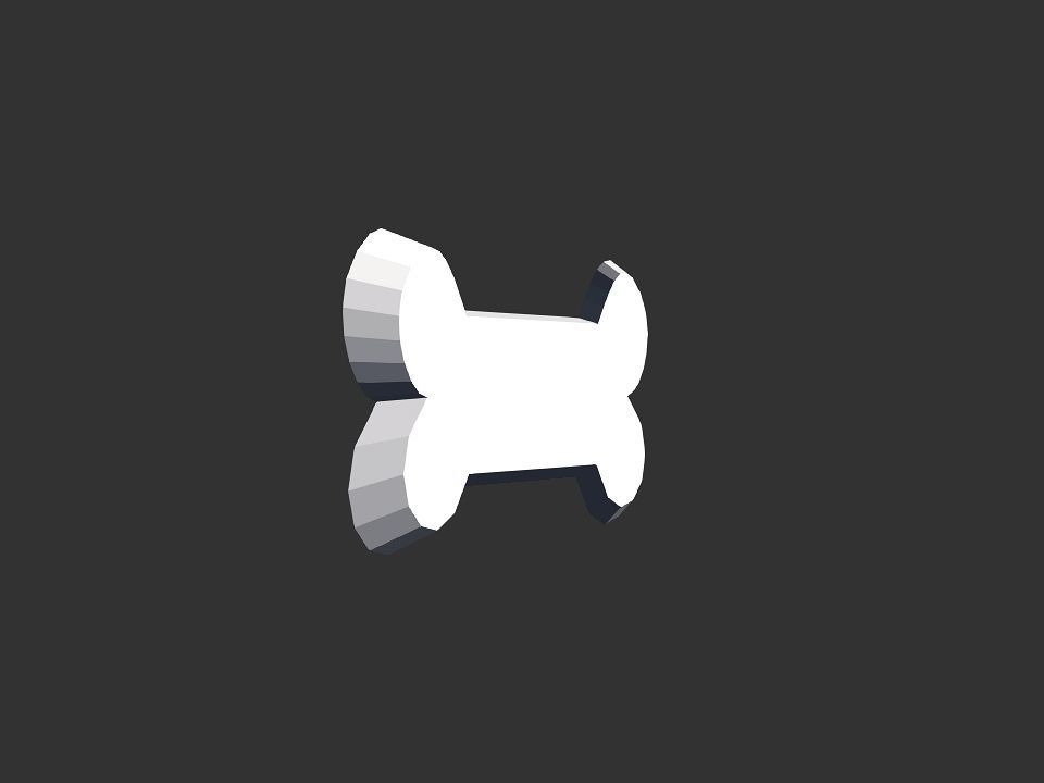 Bone shape 3D print model_33