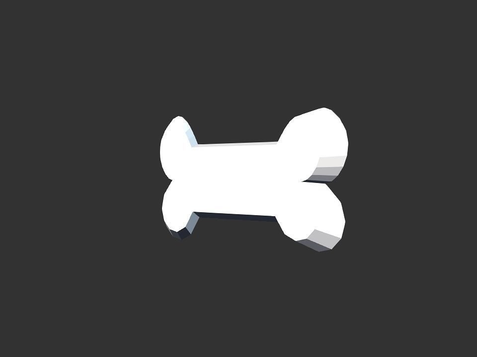 Bone shape 3D print model_17
