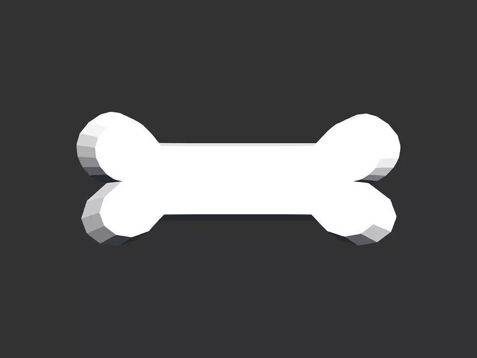 Bone shape 3D print model_0