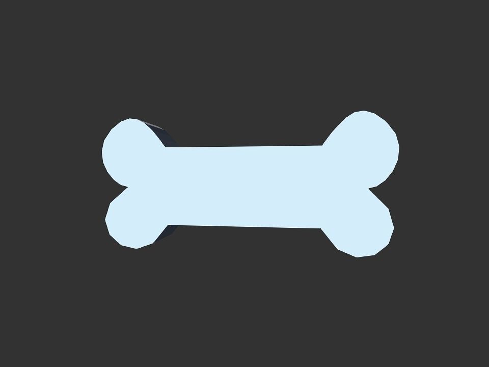 Bone shape 3D print model_4