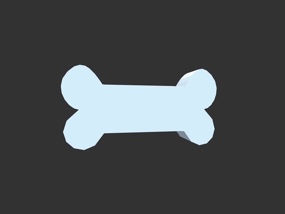 Bone shape 3D print model_7