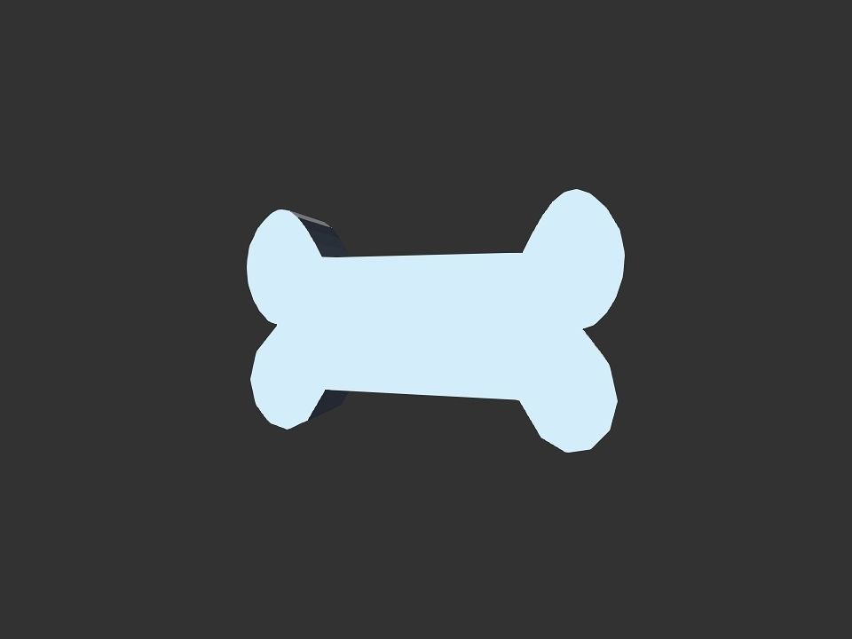 Bone shape 3D print model_2