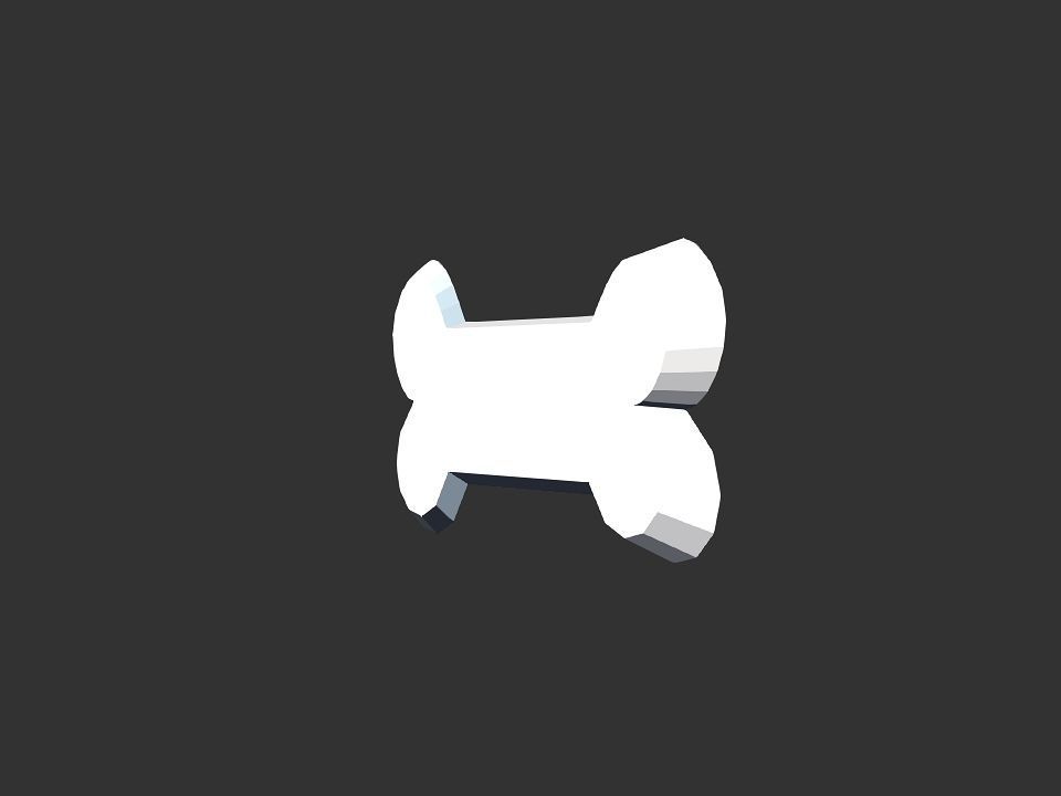 Bone shape 3D print model_16