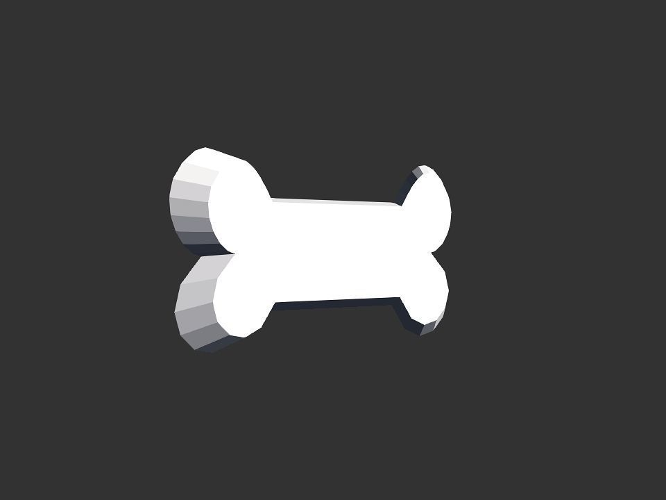 Bone shape 3D print model_23